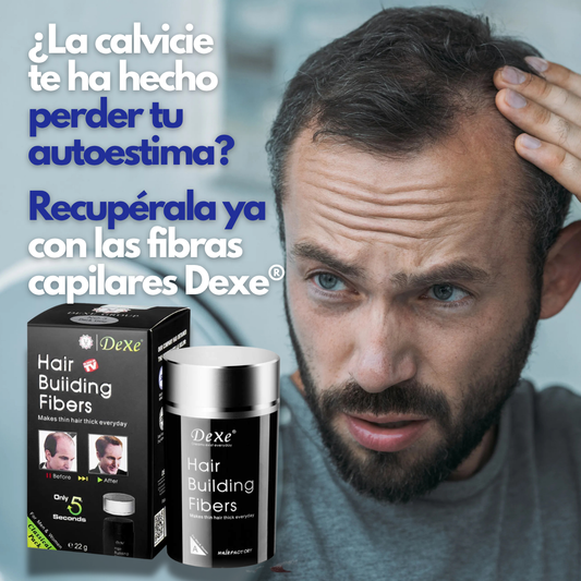FIBRA CAPILAR DEXE®  ¡CUBRE TU CALVICIE EN SEGUNDOS!